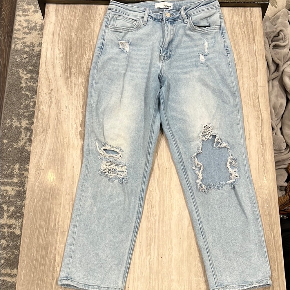 Light Blue Distressed Women's Jeans